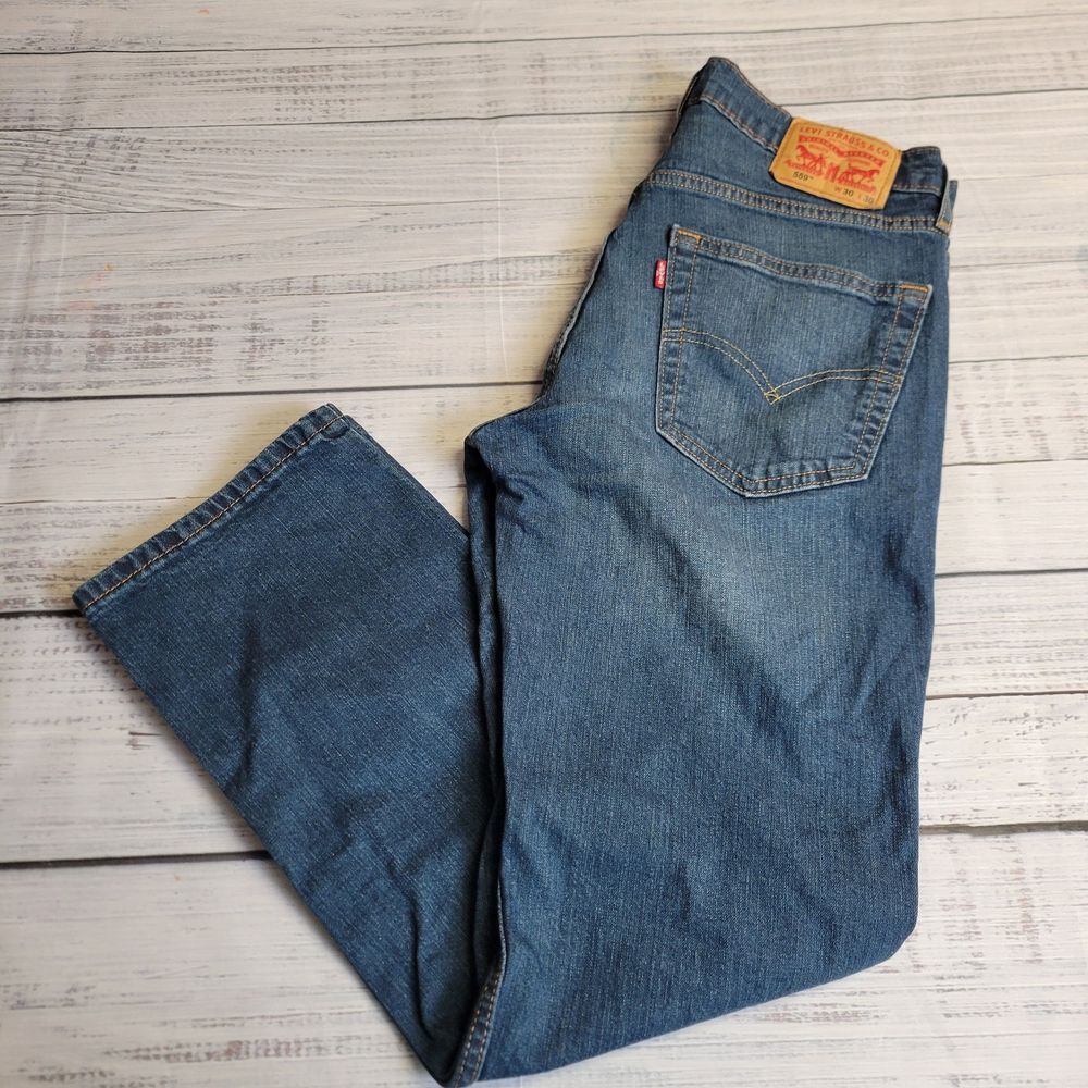 Levis Jeans 559 Pants Mens 30x30 Denim Blue Jean Med Wash Straight‎ Leg Mid Rise